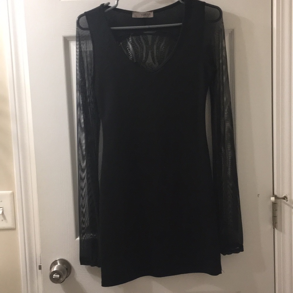 Black long sleeved skull dress
